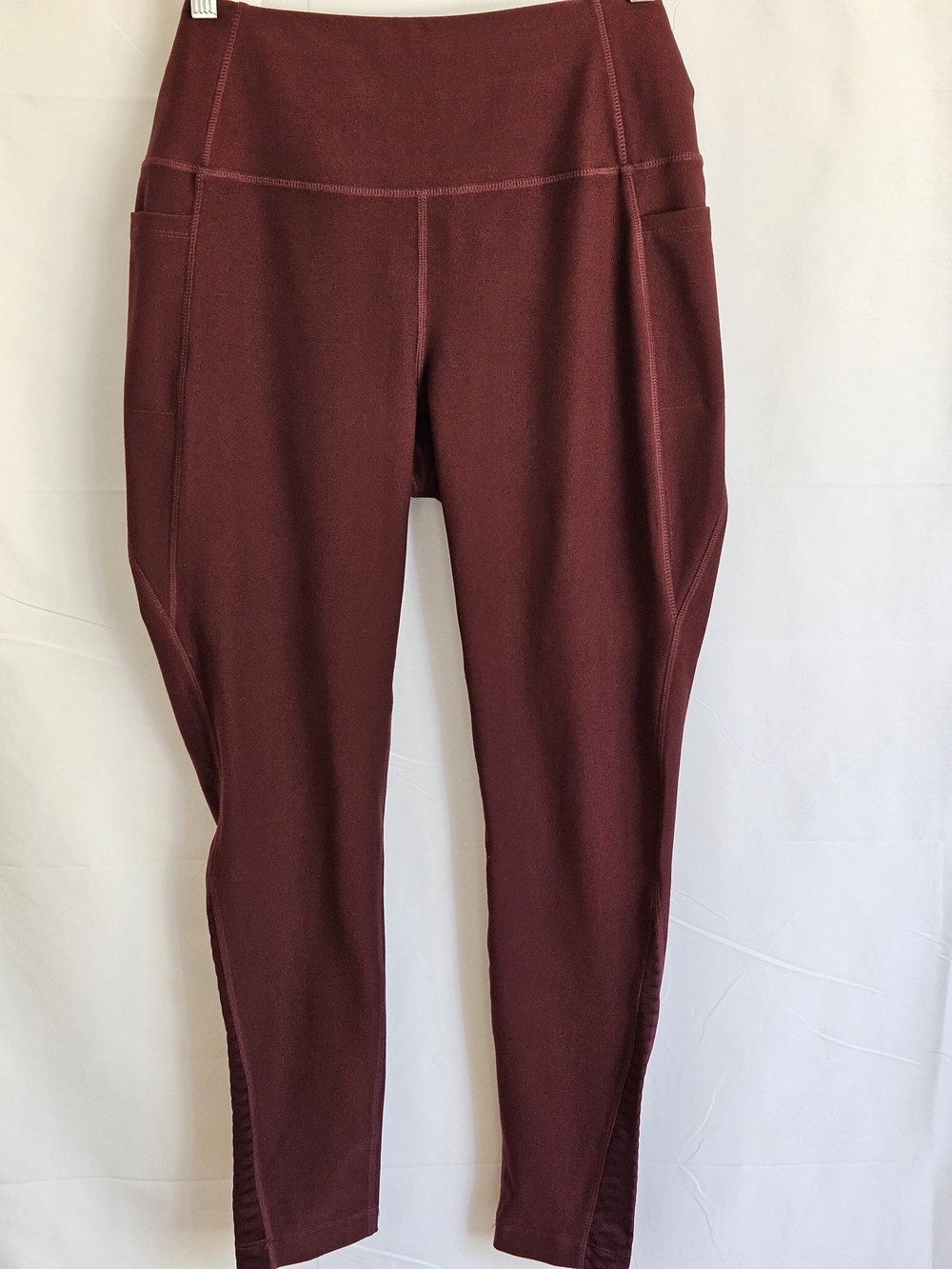 Mondetta Burgundy High Rise Moto Leggings w/ Pockets Size L